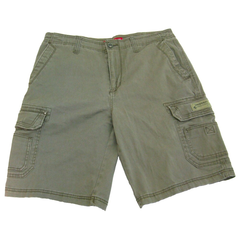 UNIONBAY Men's (Size 36) Brown Cargo Cotton Casual Shorts 8 Pockets Zipper Fly